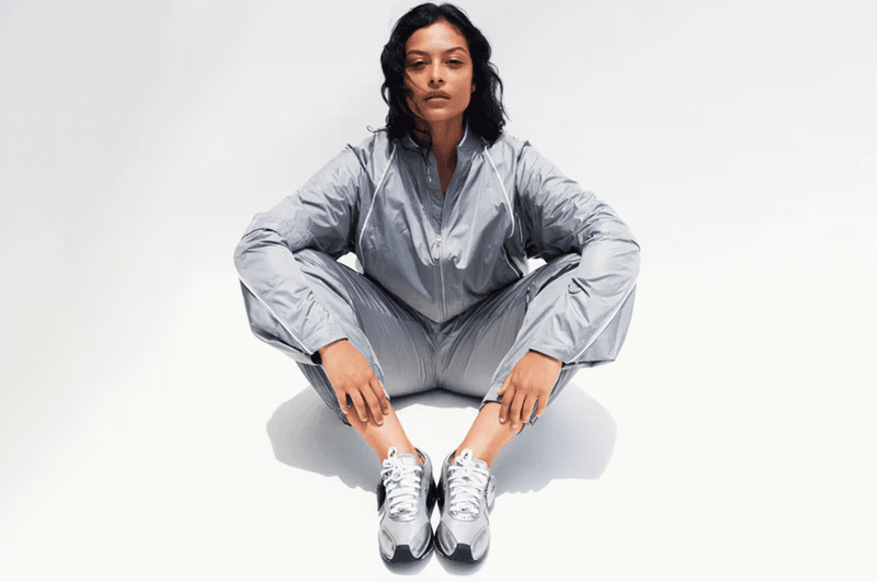 jacquemus nike sportswear clothing swoosh bags navy blue red tops skirts zip woman model