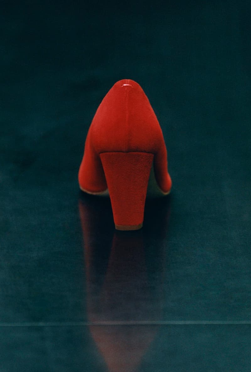 aeyde flats heels shoes red black 