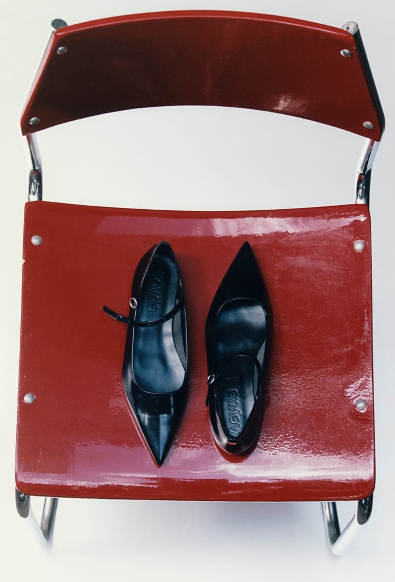 aeyde flats heels shoes red black 