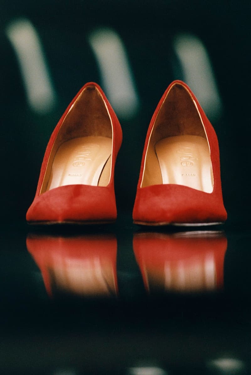 aeyde flats heels shoes red black 