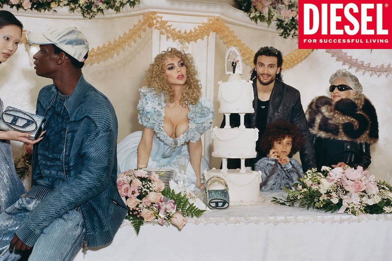 christine quinn diesel bride wedding bridal denim dress guests party cake