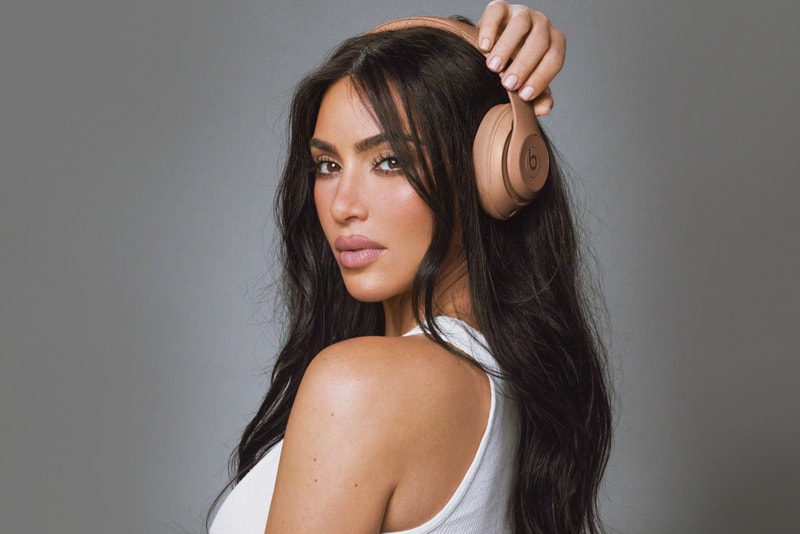 kim kardashian beats headphones skin nude pink woman jeans boxers