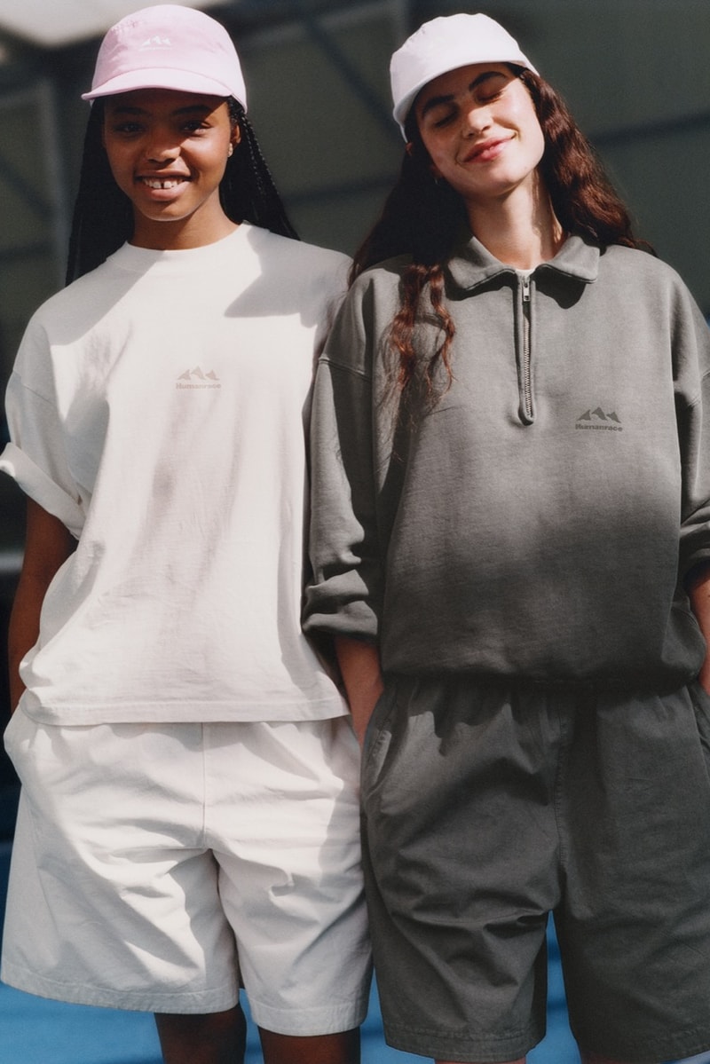 evian water bottle glass pharrell williams tennis caps bags shorts people pink beige blue