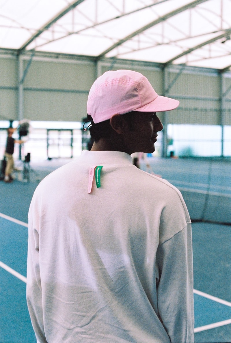evian water bottle glass pharrell williams tennis caps bags shorts people pink beige blue