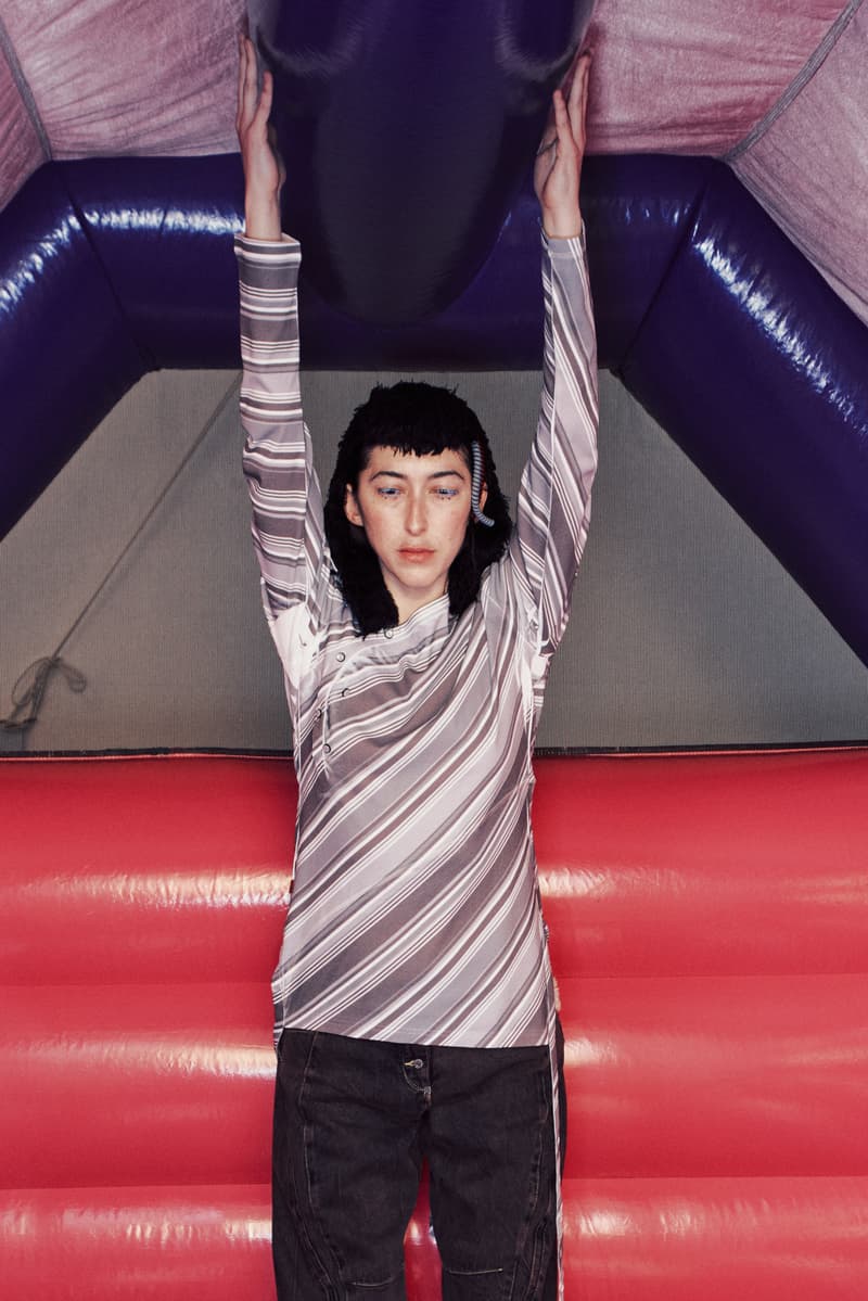 levis jeans woman man kiko kostadinov striped top red