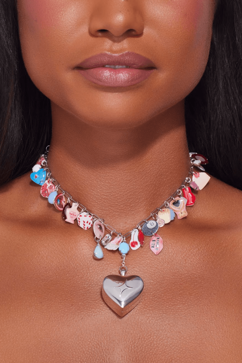 beauty, wellness gummy, haricot vert, lemme, woman with charm necklace