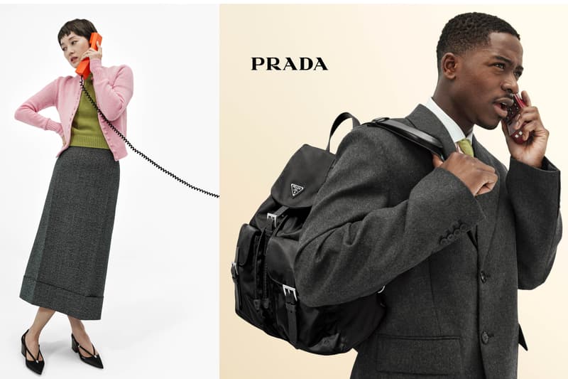 prada phone call hunter schafer letitia wright phones telephone green blue