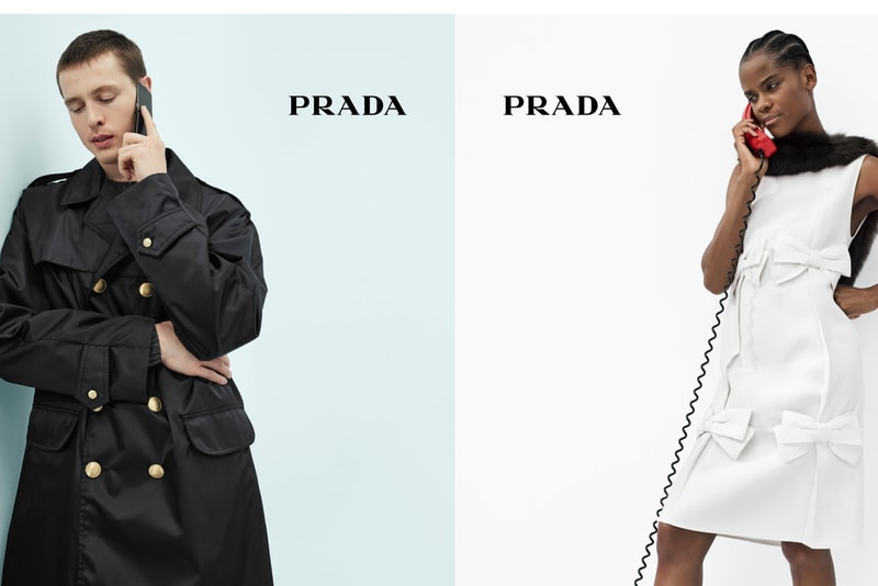 prada phone call hunter schafer letitia wright phones telephone green blue