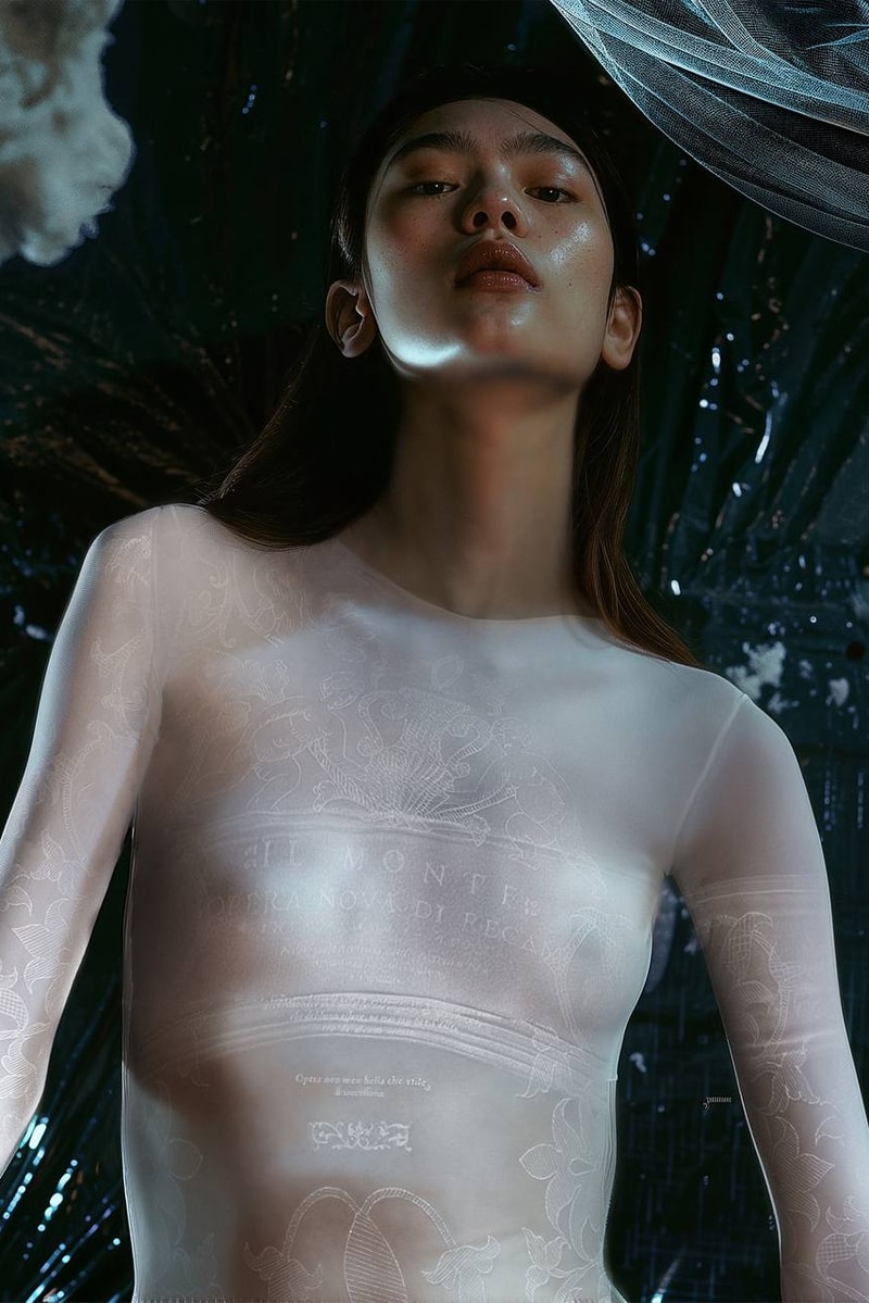 woman skin body suit print moon 