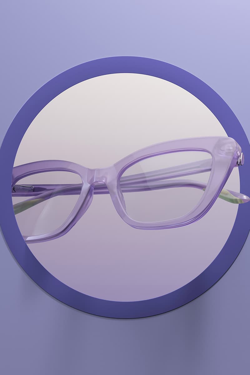 Florence By Mills, Specsavers, Millie Bobby Brown glasses girl purple lilac frame 