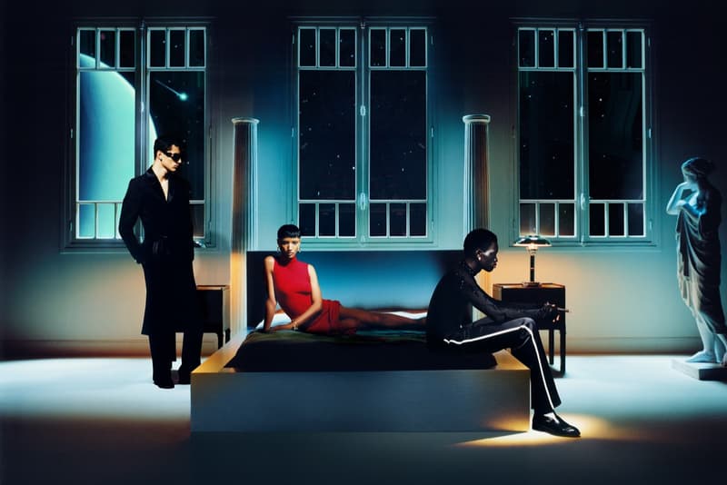 alex consani trans model girl blonde black dress gold jewelry