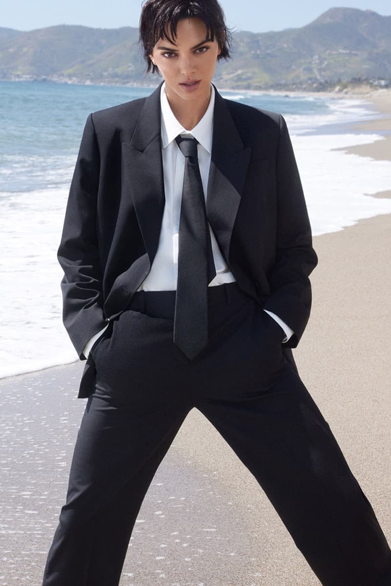 calvin klein kendall jenner suit pixie hair cut underwear black lace bra pants