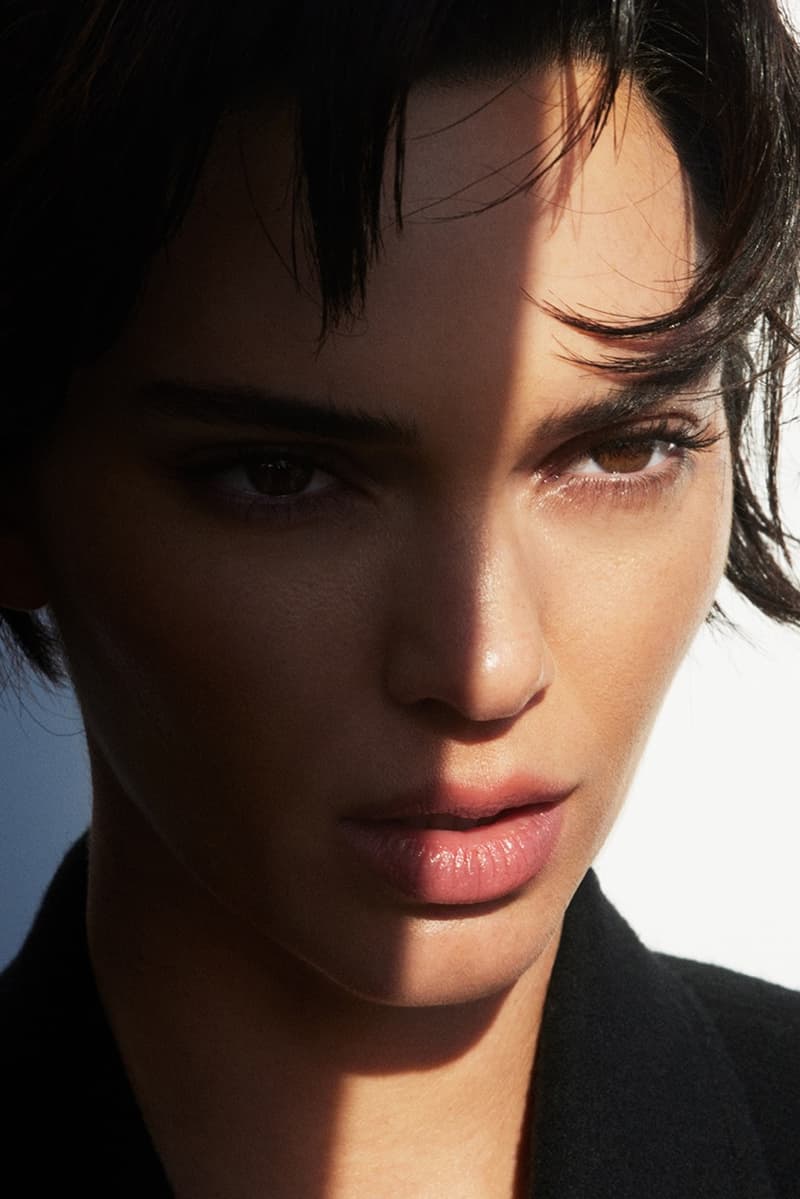 calvin klein kendall jenner suit pixie hair cut underwear black lace bra pants