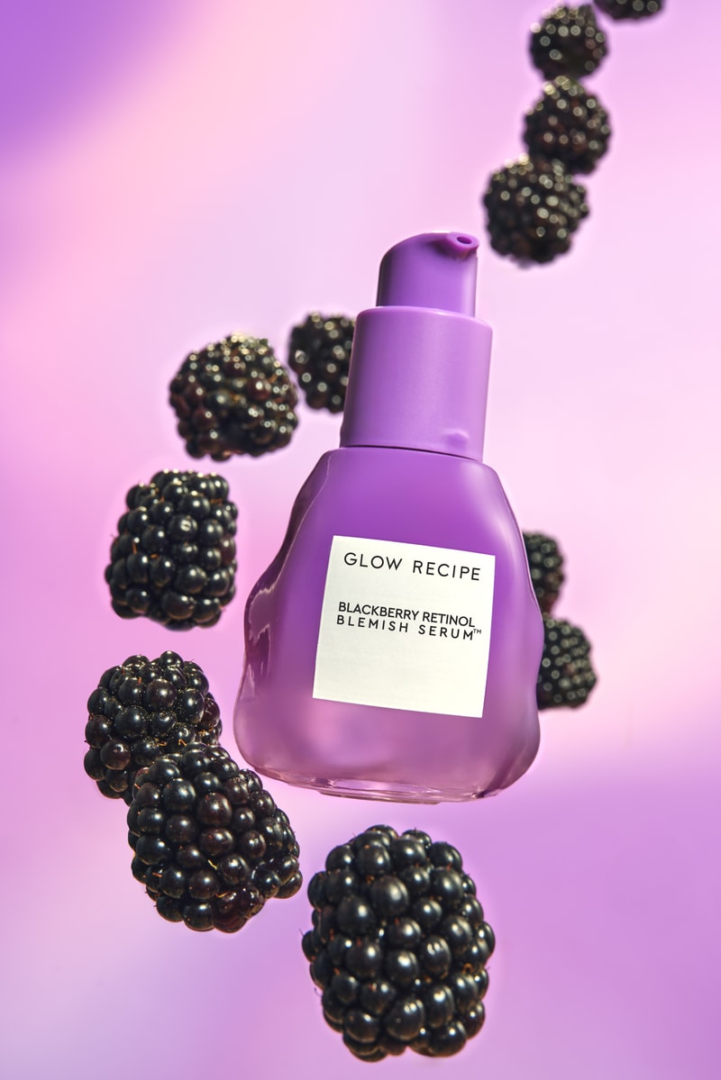 two women smiling and eating blackberries, glow recipe, skincare serum launch