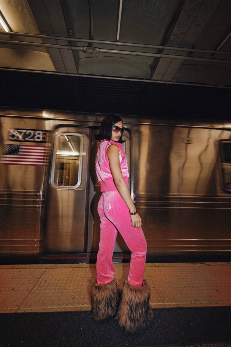 juicy couture velour tracksuit top woman pink pizza sunglasses
