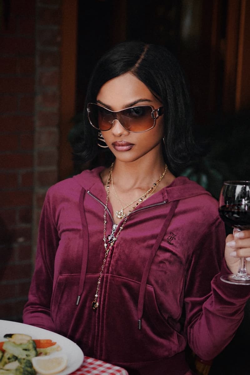 juicy couture velour tracksuit top woman pink pizza sunglasses