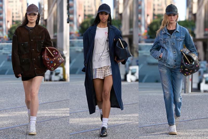 coach new york fashion week models runway bags charms oversized leather