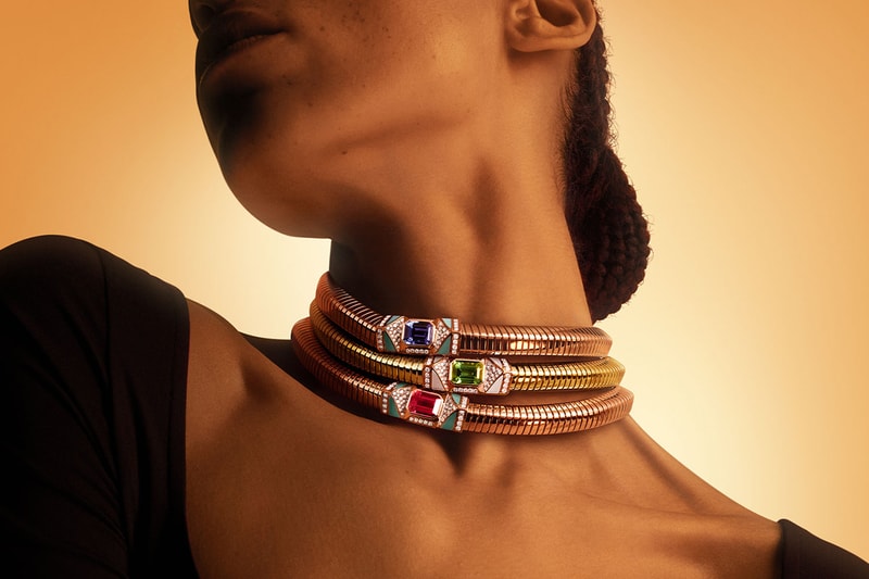 bvlgari tubogas high jewelry yellow gold collection high fashion accessories gems stone precious 
