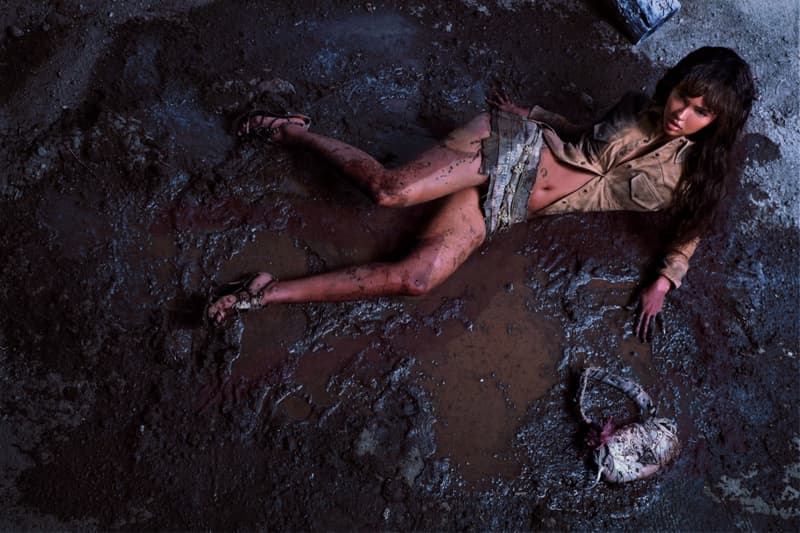 guess usa leather mud distressed juliana nalu woman supermodel brazilian skin