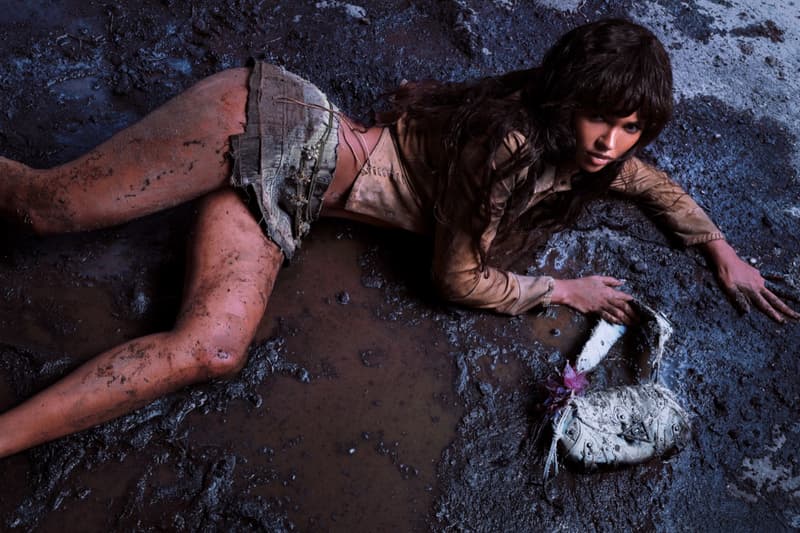 guess usa leather mud distressed juliana nalu woman supermodel brazilian skin