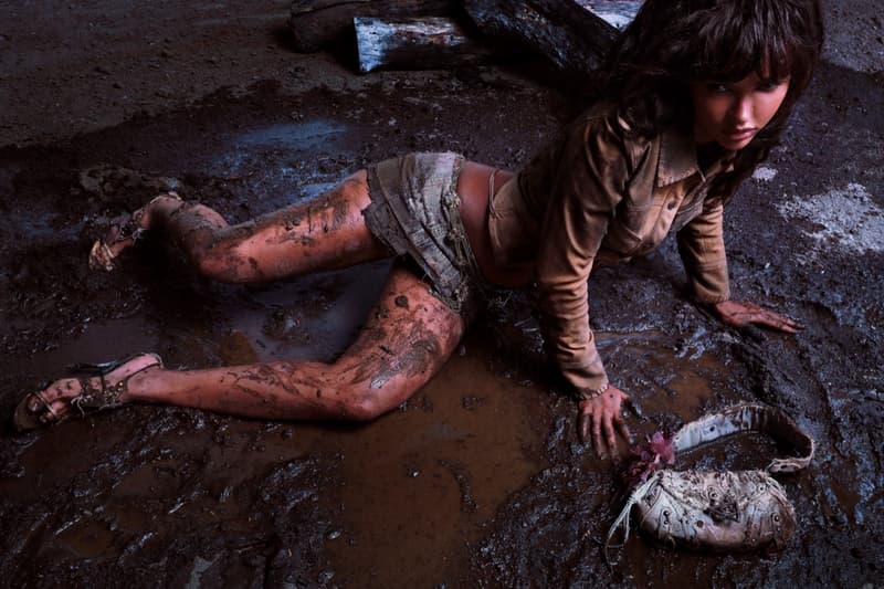 guess usa leather mud distressed juliana nalu woman supermodel brazilian skin