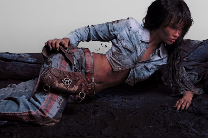 guess usa leather mud distressed juliana nalu woman supermodel brazilian skin