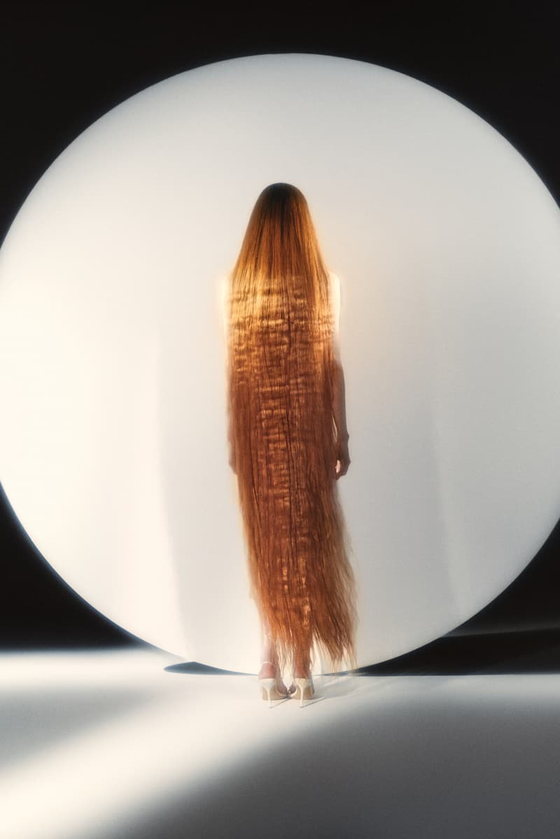 woman with white spikey hair and sunglasses posing, haircare, qiqi mini kits, spring summer 2025, tinashe, elena velez