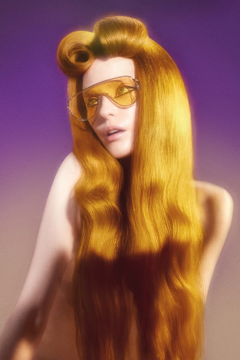 woman with white spikey hair and sunglasses posing, haircare, qiqi mini kits, spring summer 2025, tinashe, elena velez