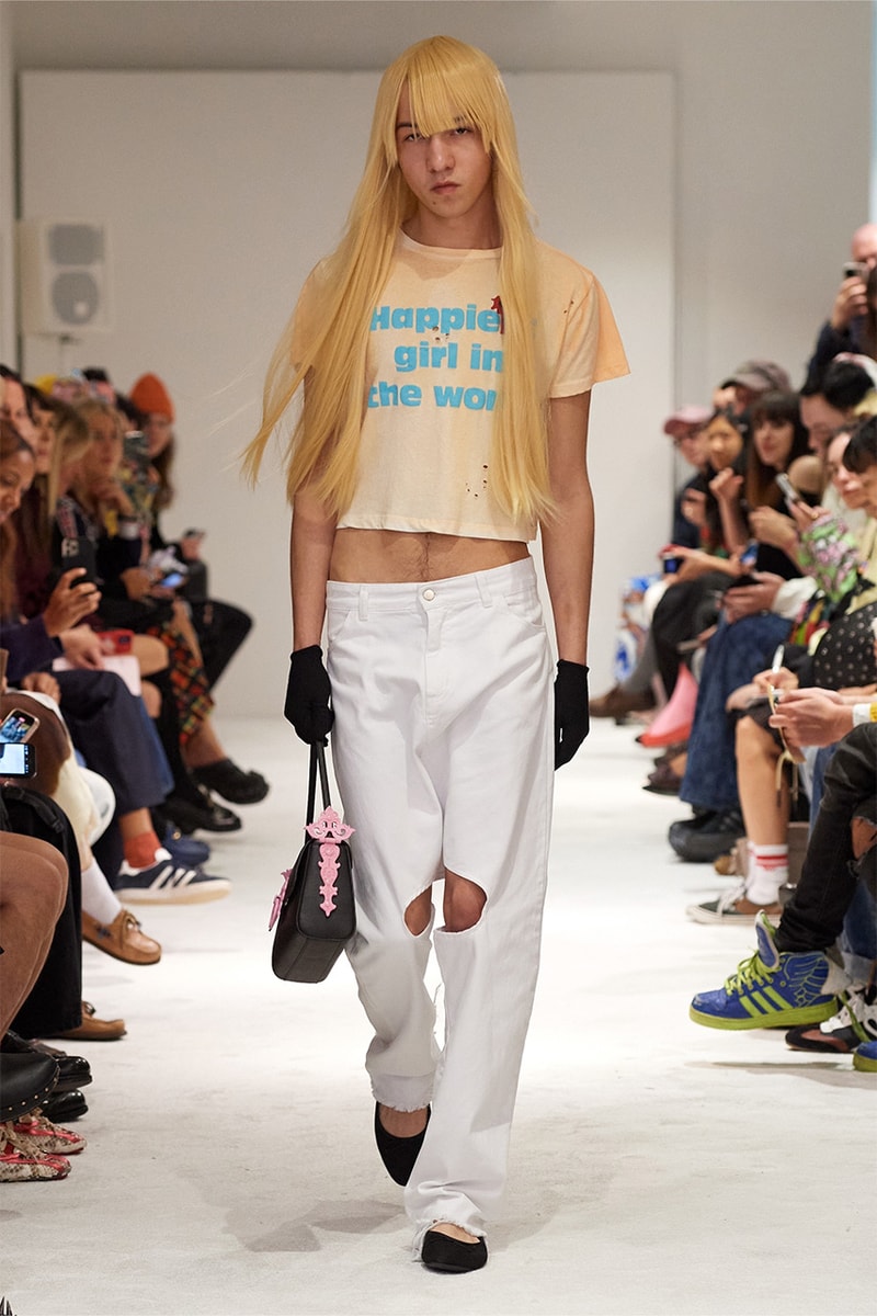 Ashley Williams, SS25, Runway fashion week models hair glasses blue bow wigs