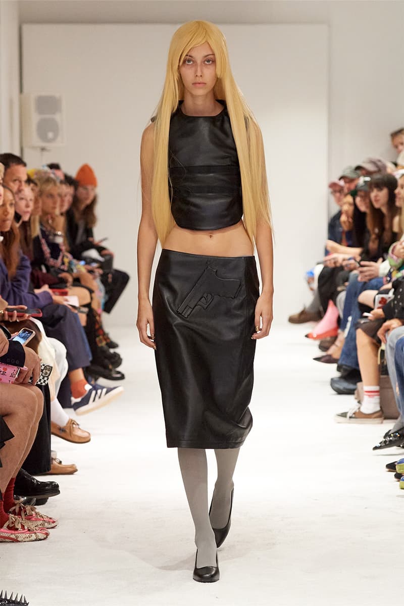 Ashley Williams, SS25, Runway fashion week models hair glasses blue bow wigs