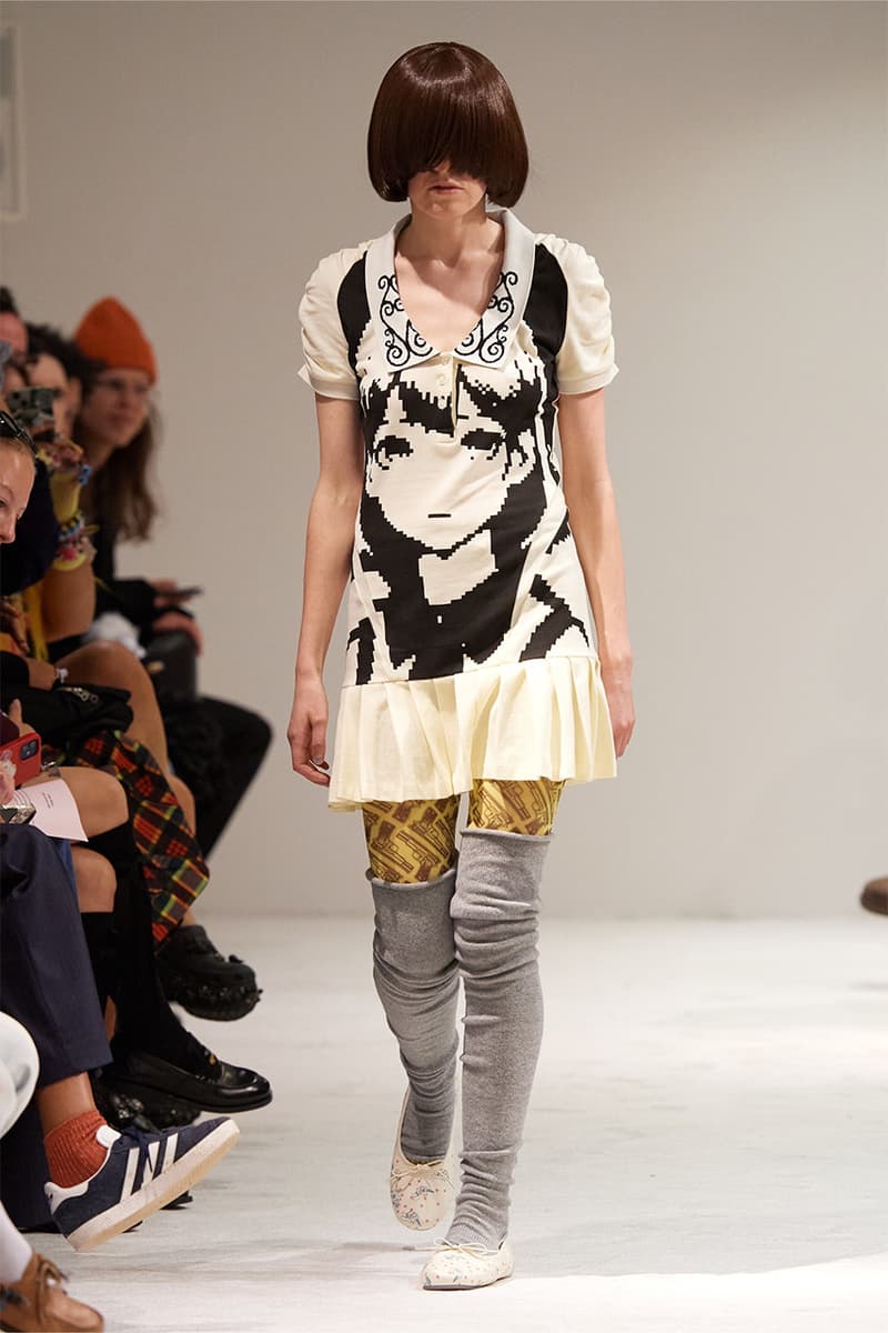 Ashley Williams, SS25, Runway fashion week models hair glasses blue bow wigs