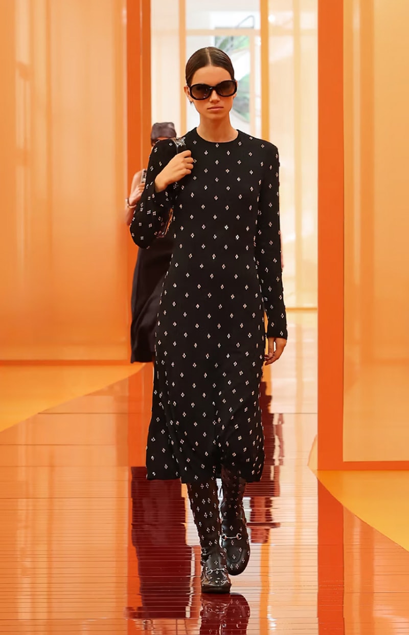 Gucci, SS25, Runway, Collections, Milan Fashion Week, Jackie Kennedy, Mona Tougaard, Vittoria Ceretti.