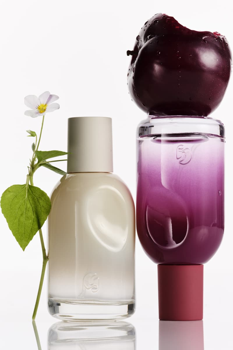 glossier fragrances you doux and rêve laying on one another, perfume launch, beauty