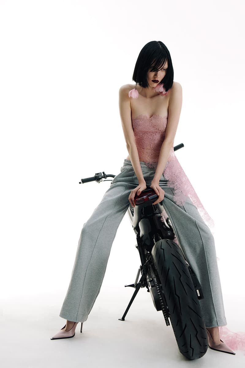 David Koma, SS25, Collection, DAB Motors, Feathers, Dresses, Mesh, Motorbike