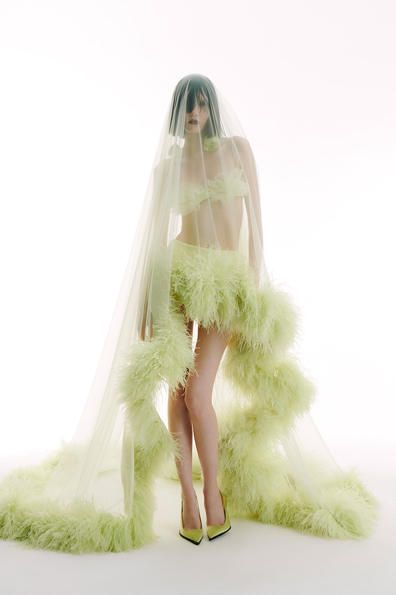 David Koma, SS25, Collection, DAB Motors, Feathers, Dresses, Mesh, Motorbike