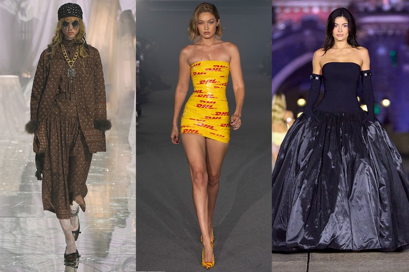 paris fashion week runway valentino gigi hadid dhl tape dress kylie jenner coperni disneyland
