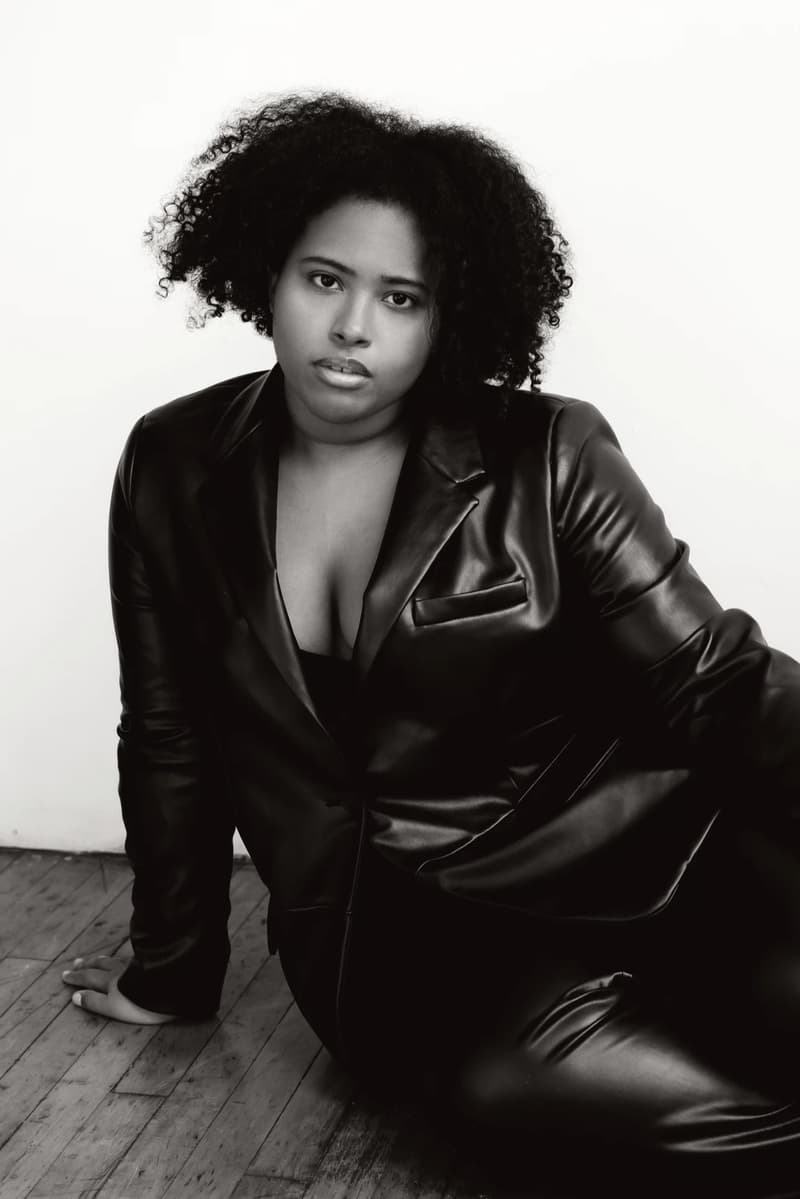 niamarie vargas posing in black and white photo, gen-z skincare brand, heavenly by nia, beauty