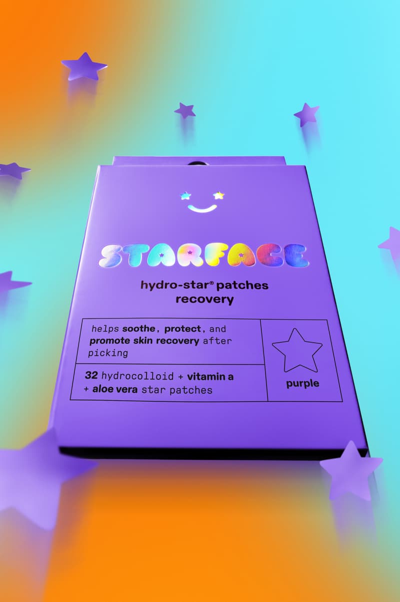 woman posing with starface pimple patches recovery on, skincare