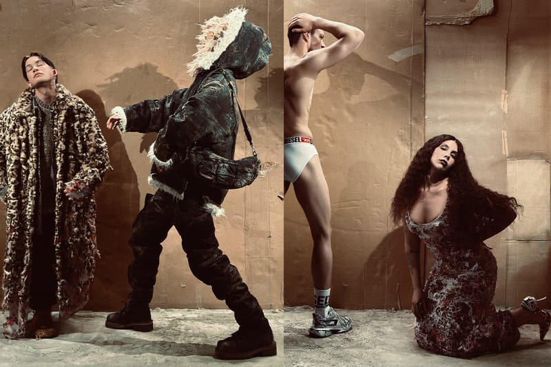 Diesel, Campaign, FW24, Denim, Puffer Jackets, Fur, Mini Skirts, "Play" Bag, Prints