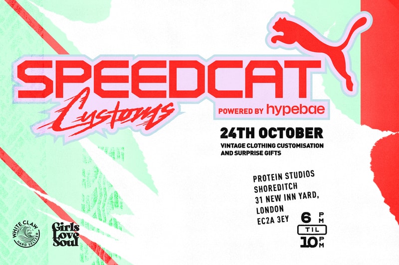 puma speedcat event east london sign up tickets protein studios hypebae sneakers customization 212 vintage djs garage display 