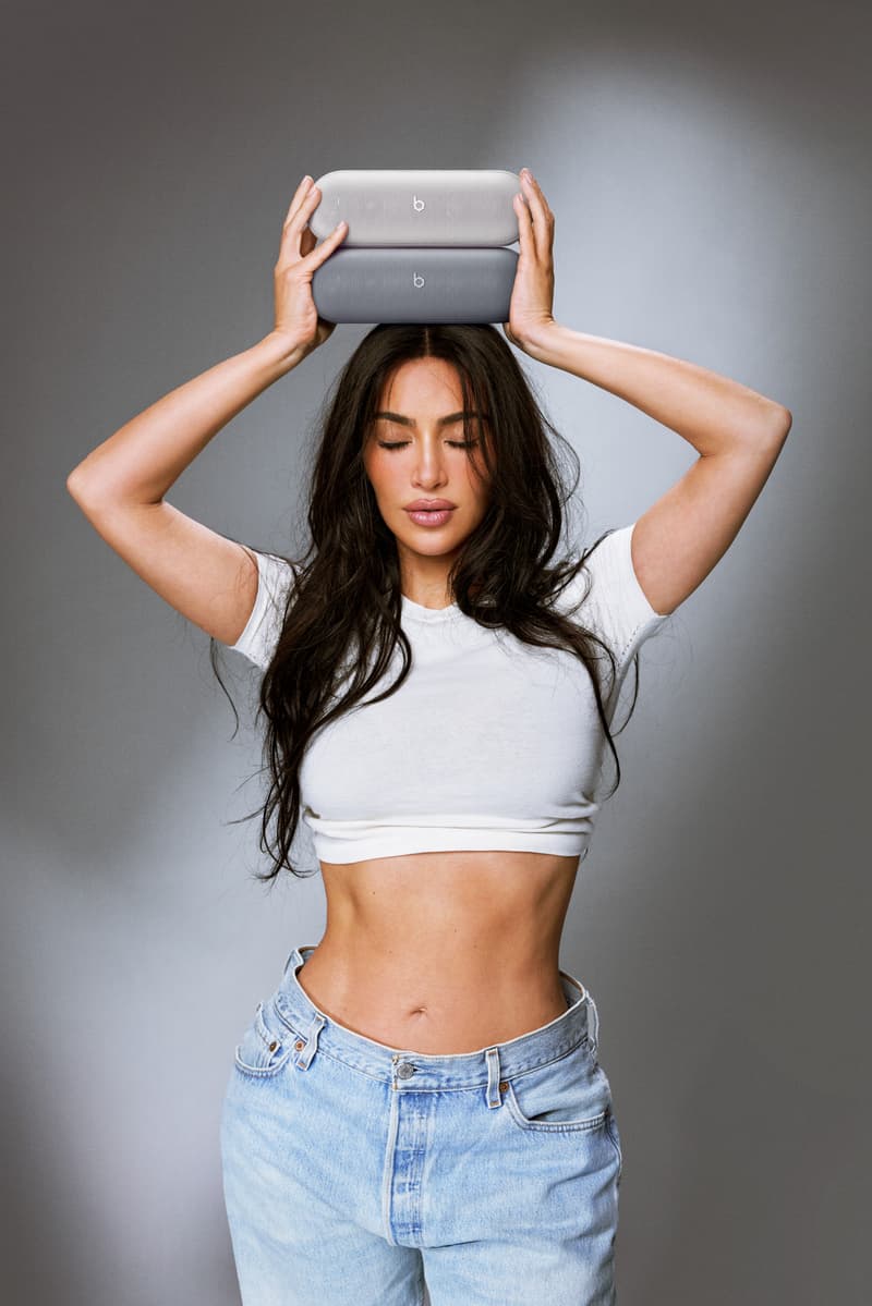 beats kim kardashian speakers woman girl white tshirt