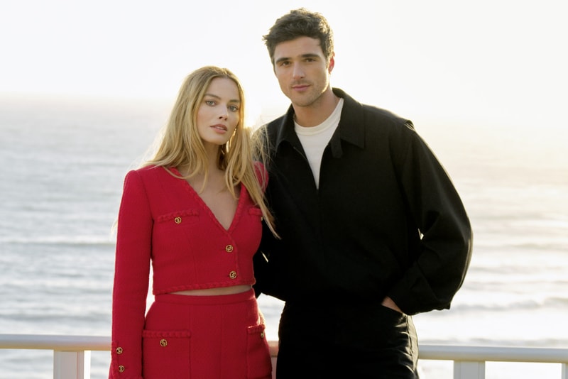 margot robbie and jacob elordi share a flirtatious moment, chanel, beauty, fragrance, perfume