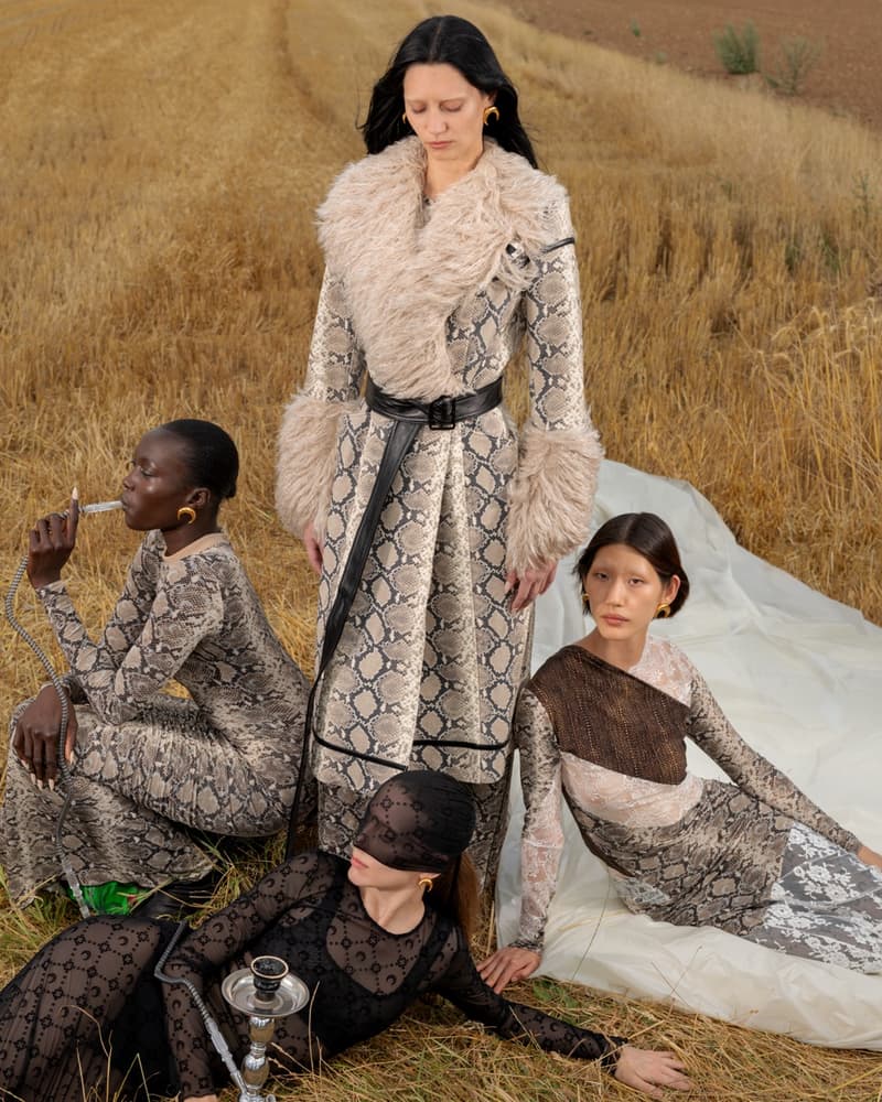 marine serre bodies people gathering ground grass crescent moon bodysuits flesh