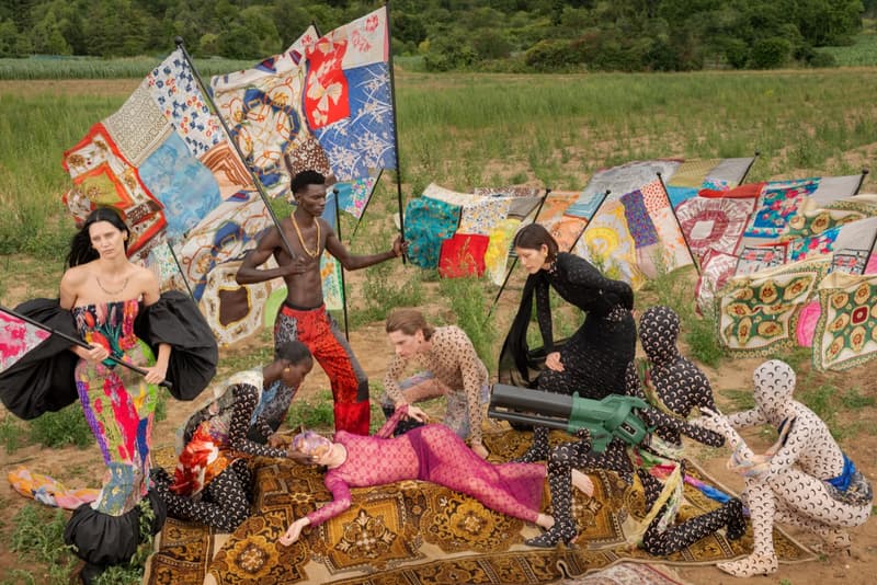 marine serre bodies people gathering ground grass crescent moon bodysuits flesh