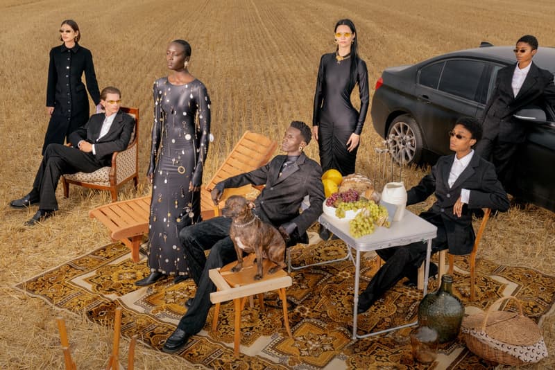 marine serre bodies people gathering ground grass crescent moon bodysuits flesh