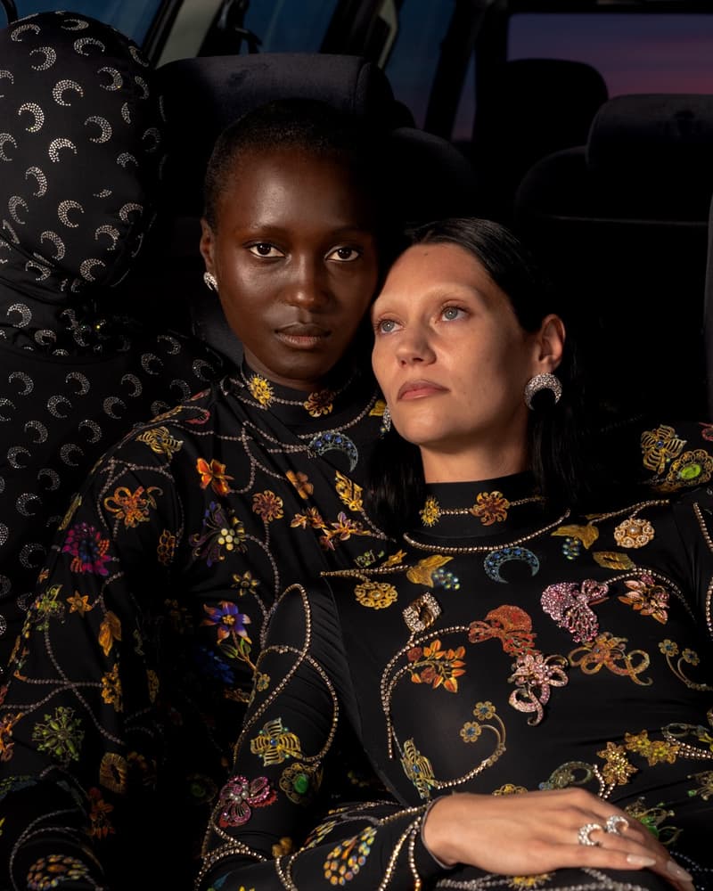 marine serre bodies people gathering ground grass crescent moon bodysuits flesh