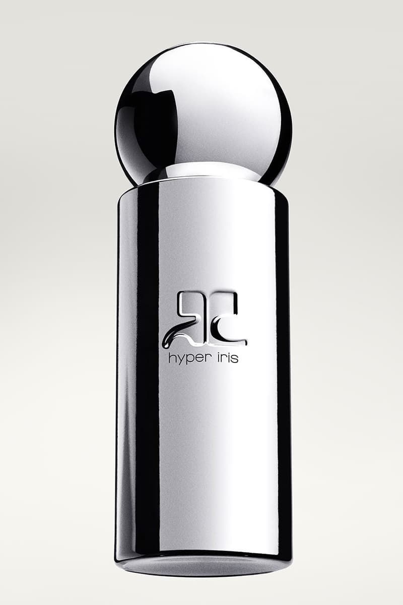 silver courrèges fragrance bottle, new perfume launch, beauty, fashion 