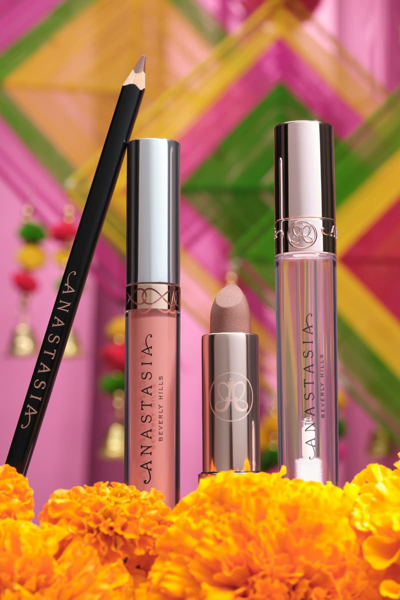 influencer aditya madiraju posing with his diwali lip kits, anastasia beverly hills, makeup 