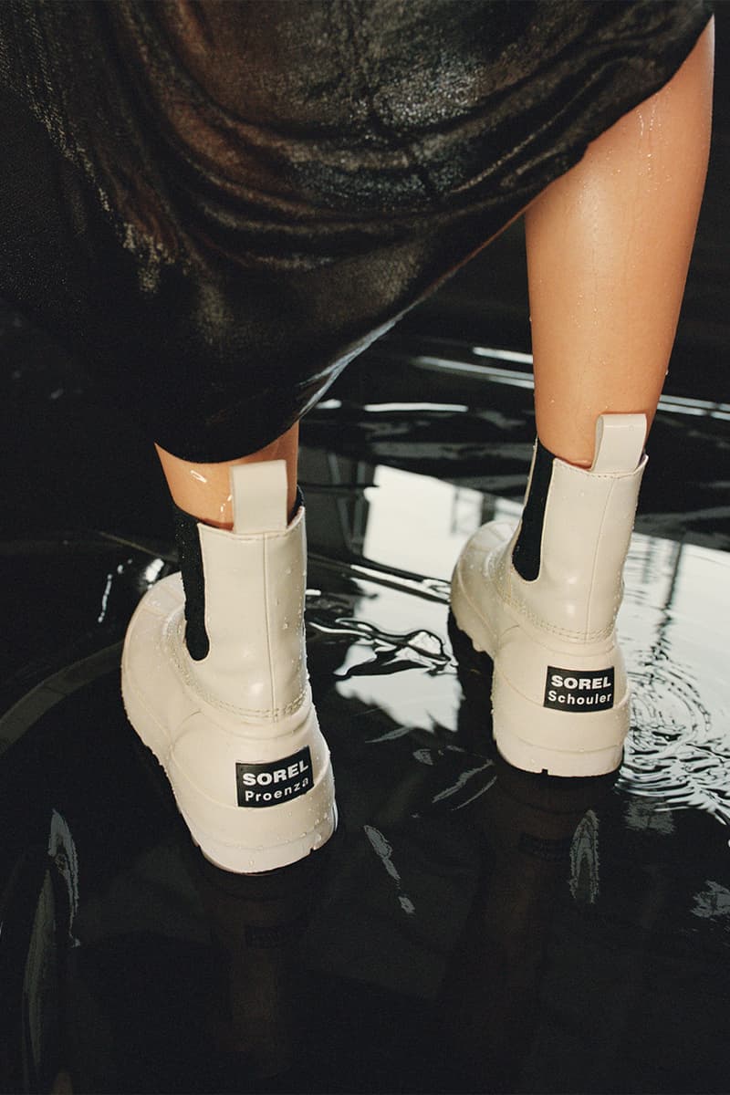 SOREL, Proenza Schouler, Collaboration, "Caribou" Chelsea boot, "Caribou" mule, footwear, Black, White, Yellow