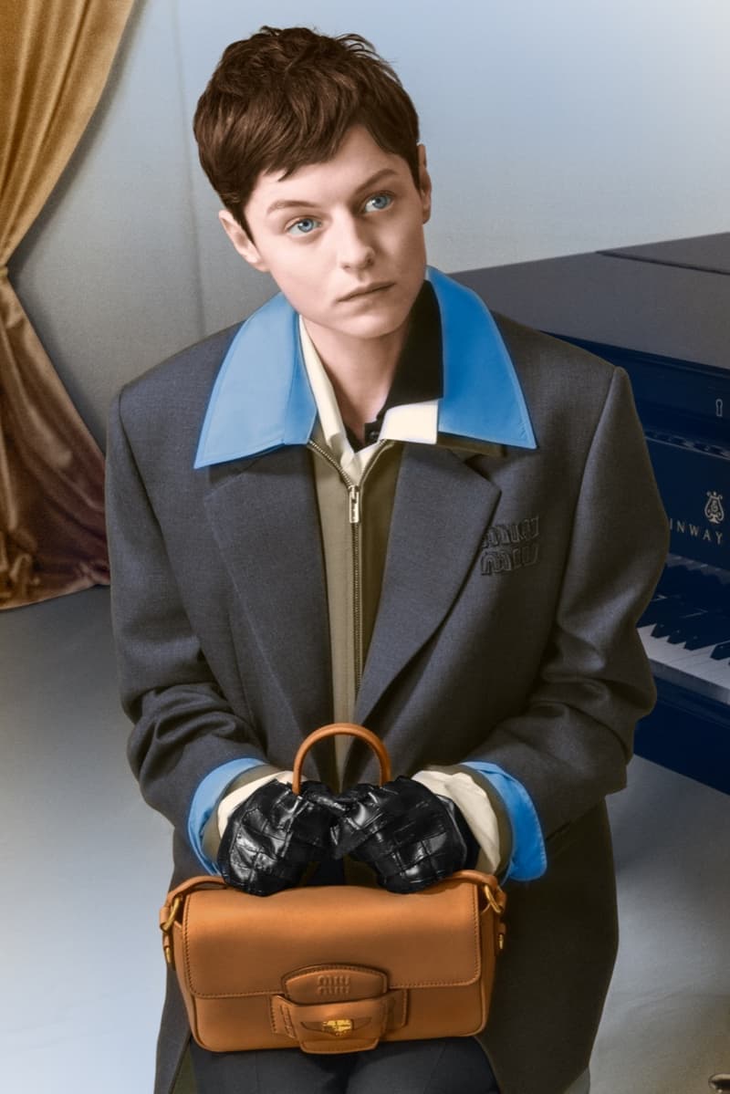 emma corrin miu miu christmas holiday jumper sofa knitwear